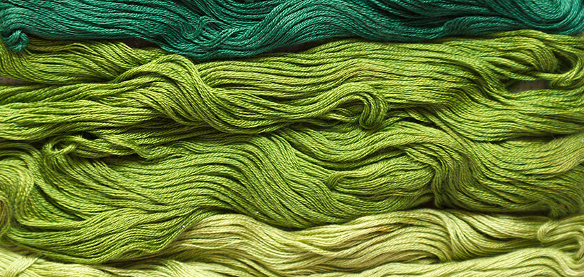 Yarn being prepared for dyeing.